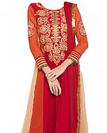 Magenta/Rust Chiffon Suit- Indian Semi Party Dress