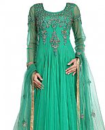 Sea Green Net Suit- Indian Semi Party Dress