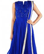 Royal Blue Chiffon Suit- Indian Semi Party Dress