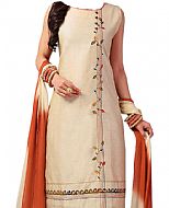 Ivory/Brown Georgette Suit- Indian Semi Party Dress