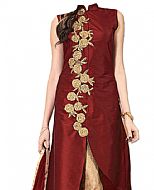 Maroon/Golden Silk Suit- Indian Semi Party Dress