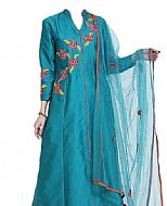 Blue/Red Georgette Suit- Indian Dress