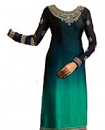 Teal Chiffon Suit- Indian Semi Party Dress