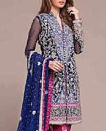 Blue/Magenta Chiffon Suit- Pakistani Party Wear Dress