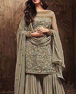 Light Olive Chiffon Suit- Pakistani Formal Designer Dress