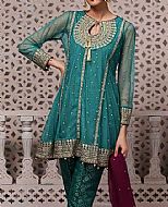 Teal Chiffon Suit- Pakistani Formal Designer Dress
