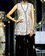Silver/Brown Chiffon Suit- Pakistani Formal Designer Dress