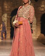 Tea Pink Jamawar Chiffon Suit- Pakistani Formal Designer Dress