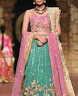 Pink/Sea Green Chiffon Suit- Pakistani Bridal Dress