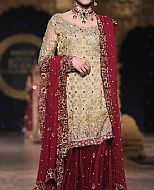 Light Golden/Maroon Chiffon Suit- Pakistani Wedding Dress