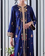 Blue Jamawar Suit- Pakistani Formal Designer Dress
