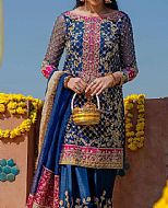 Royal Blue Chiffon Suit- Pakistani Formal Designer Dress
