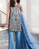 Cornflower Blue Chiffon Suit- Pakistani Party Wear Dress