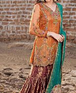 Rust Organza Suit- Pakistani Formal Designer Dress