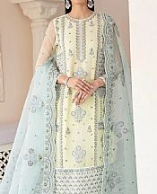Akbar Aslam Cream Organza Suit- Pakistani Designer Chiffon Suit