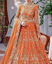 Akbar Aslam Orange Net Suit- Pakistani Chiffon Dress