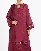 Alkaram Wine Red Lawn Suit- Pakistani Lawn Dress