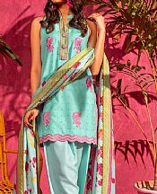 Alkaram Aqua Lawn Suit- Pakistani Designer Lawn Suits