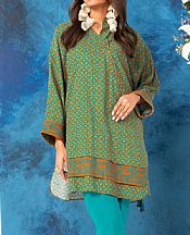 Alkaram Turquoise Khaddar Kurti- Pakistani Winter Clothing