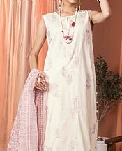 Alkaram White Slub Suit- Pakistani Lawn Dress