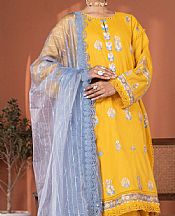 Alkaram Golden Yellow Lawn Suit- Pakistani Designer Lawn Suits