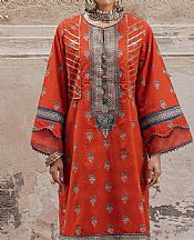 Alkaram Bright Orange Cambric Suit (2 Pcs)- Pakistani Designer Lawn Suits