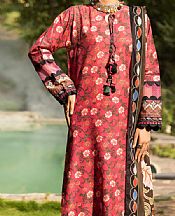Almirah Pastel Red Cambric Suit (2 Pcs)- Pakistani Winter Dress