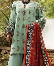 Almirah Mint Green Cambric Suit (2 Pcs)- Pakistani Winter Clothing