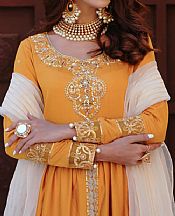 Anamta Orange Cotton Suit- Pakistani Winter Dress