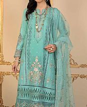 Anamta Turquoise Lawn Suit- Pakistani Designer Lawn Suits