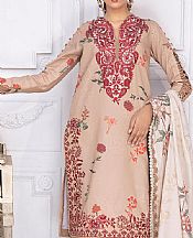Asifa N Nabeel Beige Khaddar Suit- Pakistani Winter Clothing
