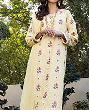 Asim Jofa Pastel Yellow Cambric Suit- Pakistani Designer Lawn Suits