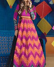 Asim Jofa Shocking Pink Silk Suit- Pakistani Designer Chiffon Suit
