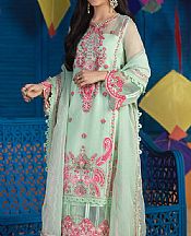 Asim Jofa Mint Green Organza Suit- Pakistani Chiffon Dress