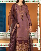 Asim Jofa Mauve Silk Suit- Pakistani Chiffon Dress