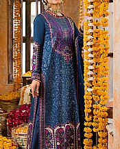 Asim Jofa Teal Blue Lawn Suit- Pakistani Designer Lawn Suits