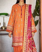 Asim Jofa Orange Khaddar Suit- Pakistani Winter Dress