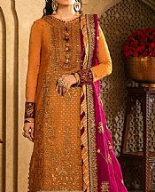 Asim Jofa Raw Sienna Chiffon Suit- Pakistani Designer Chiffon Suit