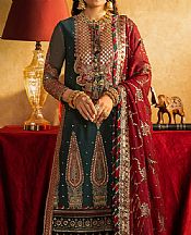 Asim Jofa Timber Green Chiffon Suit- Pakistani Designer Chiffon Suit