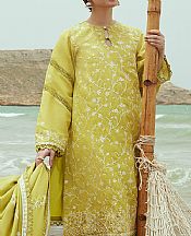 Cross Stitch Lime Green Cotton Suit- Pakistani Winter Clothing