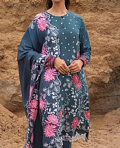 Cross Stitch Teal Cotton Suit- Pakistani Winter Dress