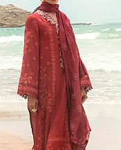 Cross Stitch Auburn Red Cotton Suit- Pakistani Winter Clothing