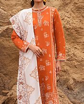 Cross Stitch Orange Cotton Suit- Pakistani Winter Dress