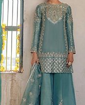 Mist Blue Crinkle Chiffon Suit- Pakistani Bridal Dress