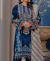 Ellena Oxford Blue Khaddar Suit- Pakistani Winter Clothing