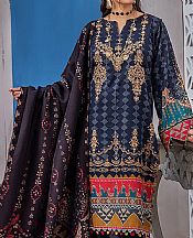 Ellena Navy Khaddar Suit- Pakistani Winter Clothing