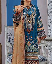 Ellena Denim Blue Khaddar Suit- Pakistani Winter Dress