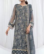 Emaan Adeel Dark Grey Organza Suit- Pakistani Chiffon Dress