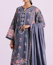 Ethnic Wild Blue Karandi Suit- Pakistani Winter Dress