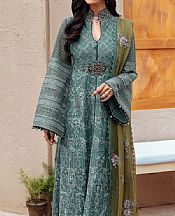 Flossie Teal Green Chiffon Suit- Pakistani Designer Chiffon Suit
